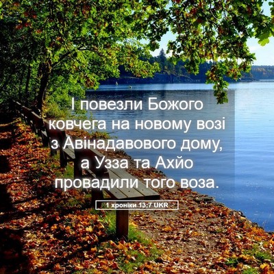 Picture 05 - 1 хроніки 13:7 UKR - І повезли Божого ковчега - Bible Verse Picture