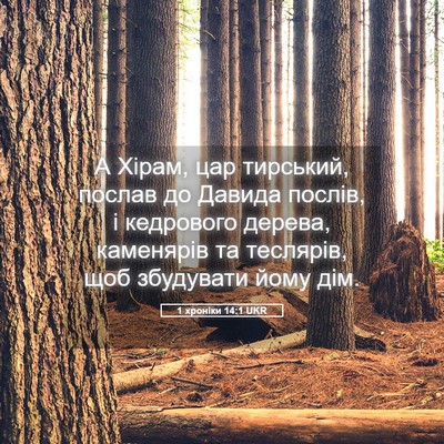 Picture 05 - 1 хроніки 14:1 UKR - А Хірам, цар тирський, - Bible Verse Picture