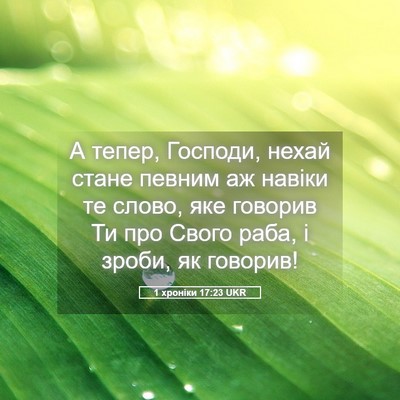 Picture 05 - 1 хроніки 17:23 UKR - А тепер, Господи, нехай - Bible Verse Picture