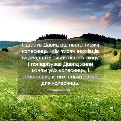 Picture 05 - 1 хроніки 18:4 UKR - І здобув Давид від нього - Bible Verse Picture