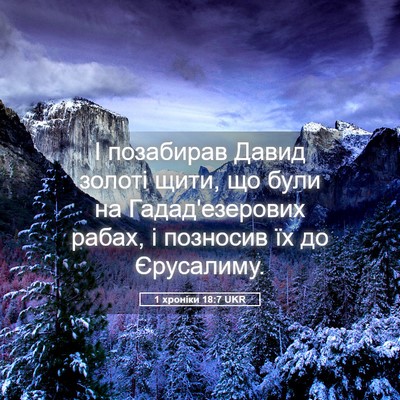 Picture 05 - 1 хроніки 18:7 UKR - І позабирав Давид золоті - Bible Verse Picture