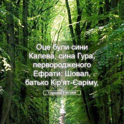 Picture 05 - 1 хроніки 2:50 UKR - Оце були сини Калева, сина - Bible Verse Picture