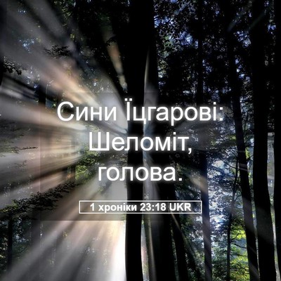 Picture 05 - 1 хроніки 23:18 UKR - Сини Їцгарові: Шеломіт, - Bible Verse Picture
