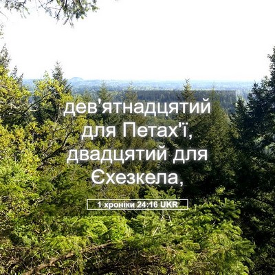 Picture 05 - 1 хроніки 24:16 UKR - дев'ятнадцятий для Петах'ї, - Bible Verse Picture