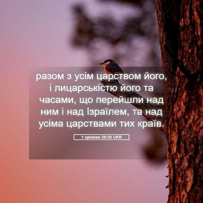 Picture 05 - 1 хроніки 29:30 UKR - разом з усім царством його, - Bible Verse Picture