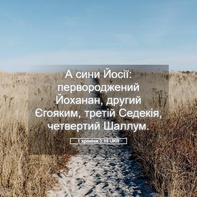 Picture 05 - 1 хроніки 3:15 UKR - А сини Йосії: - Bible Verse Picture