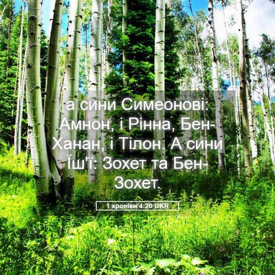 Picture 05 - 1 хроніки 4:20 UKR - а сини Симеонові: Амнон, і - Bible Verse Picture