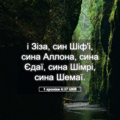 Picture 05 - 1 хроніки 4:37 UKR - і Зіза, син Шіф'і, сина - Bible Verse Picture