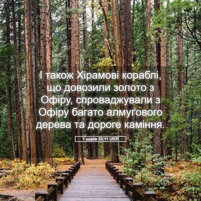 Picture 05 - 1 царів 10:11 UKR - І також Хірамові кораблі, - Bible Verse Picture