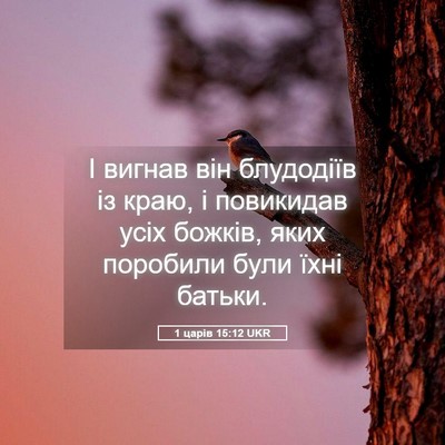 Picture 05 - 1 царів 15:12 UKR - І вигнав він блудодіїв із - Bible Verse Picture