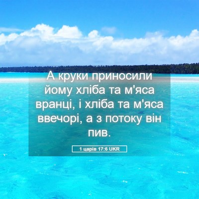 Picture 05 - 1 царів 17:6 UKR - А круки приносили йому - Bible Verse Picture