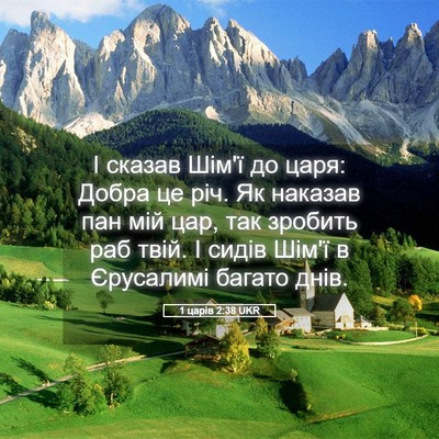 Picture 05 - 1 царів 2:38 UKR - І сказав Шім'ї до царя: - Bible Verse Picture