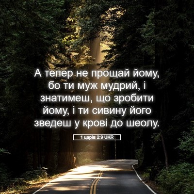 Picture 05 - 1 царів 2:9 UKR - А тепер не прощай йому, бо - Bible Verse Picture