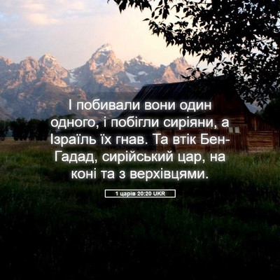Picture 05 - 1 царів 20:20 UKR - І побивали вони один - Bible Verse Picture