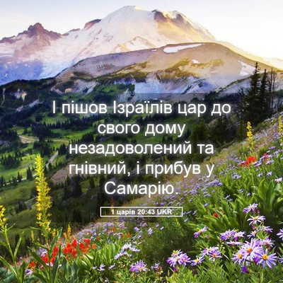 Picture 05 - 1 царів 20:43 UKR - І пішов Ізраїлів цар до - Bible Verse Picture