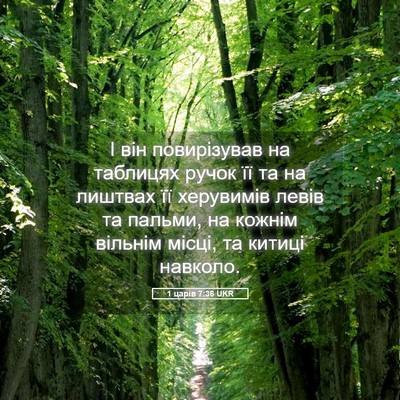 Picture 05 - 1 царів 7:36 UKR - І він повирізував на - Bible Verse Picture