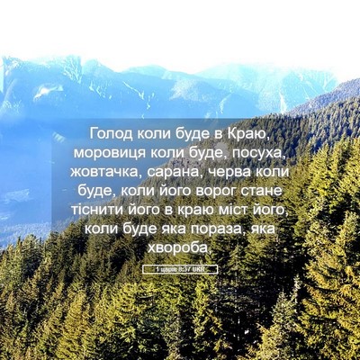 Picture 05 - 1 царів 8:37 UKR - Голод коли буде в Краю, - Bible Verse Picture
