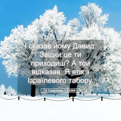 Picture 05 - 2 Самуїлова 1:3 UKR - І сказав йому Давид: Звідки - Bible Verse Picture