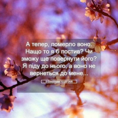 Picture 05 - 2 Самуїлова 12:23 UKR - А тепер, померло воно. Нащо - Bible Verse Picture