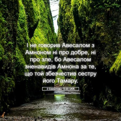 Picture 05 - 2 Самуїлова 13:22 UKR - І не говорив Авесалом з - Bible Verse Picture