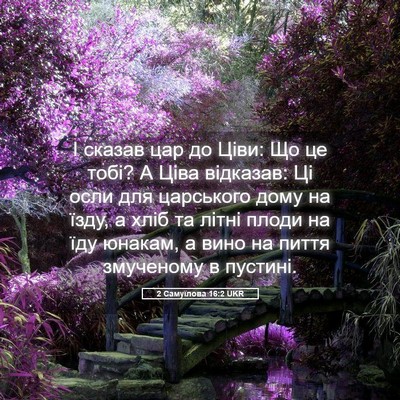 Picture 05 - 2 Самуїлова 16:2 UKR - І сказав цар до Ціви: Що це - Bible Verse Picture