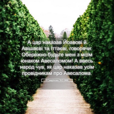 Picture 05 - 2 Самуїлова 18:5 UKR - А цар наказав Йоавові й - Bible Verse Picture