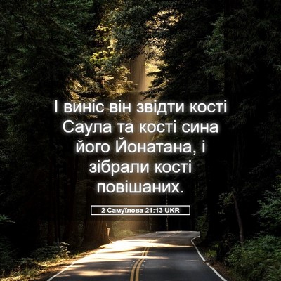 Picture 05 - 2 Самуїлова 21:13 UKR - І виніс він звідти кості - Bible Verse Picture