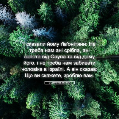 Picture 05 - 2 Самуїлова 21:4 UKR - І сказали йому ґів'онітяни: - Bible Verse Picture