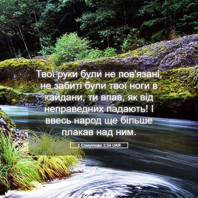 Picture 05 - 2 Самуїлова 3:34 UKR - Твої руки були не - Bible Verse Picture