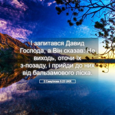 Picture 05 - 2 Самуїлова 5:23 UKR - І запитався Давид Господа, - Bible Verse Picture