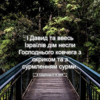 Picture 05 - 2 Самуїлова 6:15 UKR - І Давид та ввесь Ізраїлів - Bible Verse Picture
