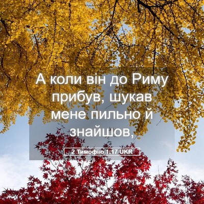 Picture 05 - 2 Тимофію 1:17 UKR - А коли він до Риму прибув, - Bible Verse Picture