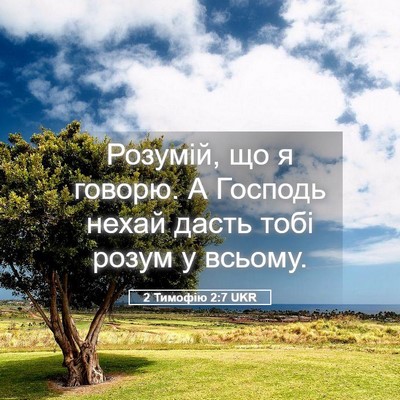 Picture 05 - 2 Тимофію 2:7 UKR - Розумій, що я говорю. А - Bible Verse Picture