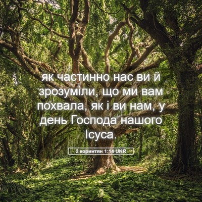 Picture 05 - 2 коринтян 1:14 UKR - як частинно нас ви й - Bible Verse Picture