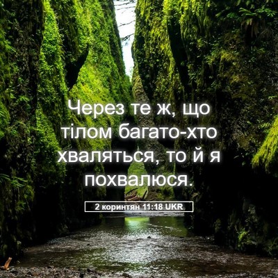 Picture 05 - 2 коринтян 11:18 UKR - Через те ж, що тілом - Bible Verse Picture