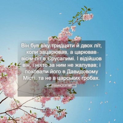 Picture 05 - 2 хроніки 21:20 UKR - Він був віку тридцяти й - Bible Verse Picture