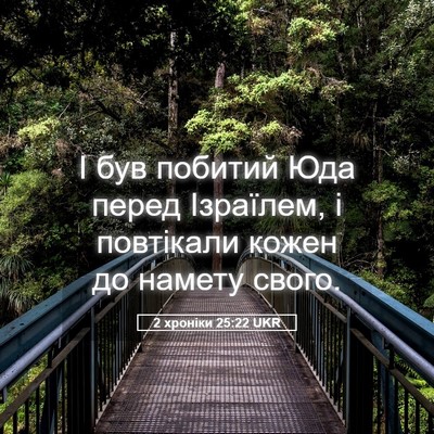 Picture 05 - 2 хроніки 25:22 UKR - І був побитий Юда перед - Bible Verse Picture