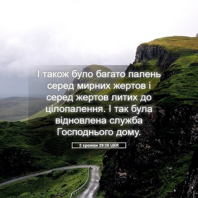 Picture 05 - 2 хроніки 29:35 UKR - І також було багато палень - Bible Verse Picture