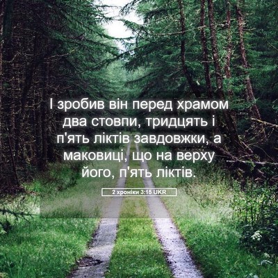 Picture 05 - 2 хроніки 3:15 UKR - І зробив він перед храмом - Bible Verse Picture