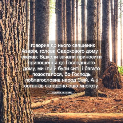 Picture 05 - 2 хроніки 31:10 UKR - І говорив до нього - Bible Verse Picture