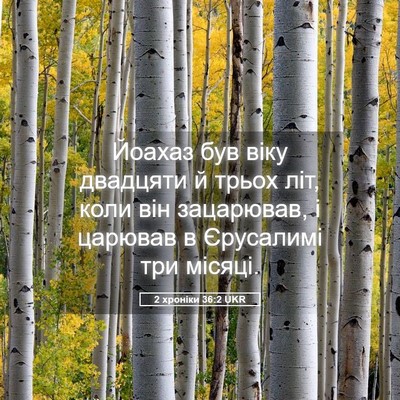 Picture 05 - 2 хроніки 36:2 UKR - Йоахаз був віку двадцяти й - Bible Verse Picture