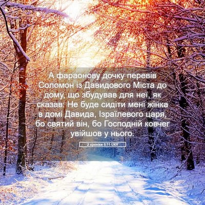 Picture 05 - 2 хроніки 8:11 UKR - А фараонову дочку перевів - Bible Verse Picture