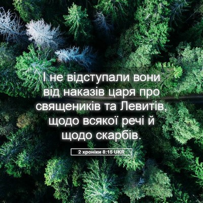 Picture 05 - 2 хроніки 8:15 UKR - І не відступали вони від - Bible Verse Picture