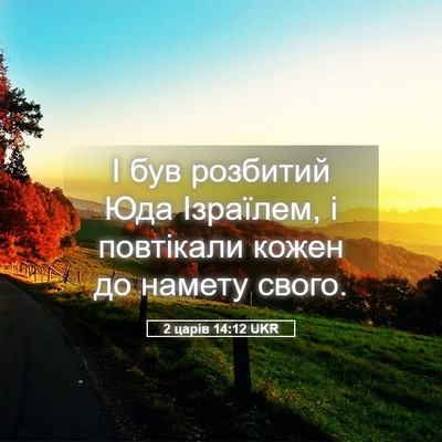 Picture 05 - 2 царів 14:12 UKR - І був розбитий Юда - Bible Verse Picture