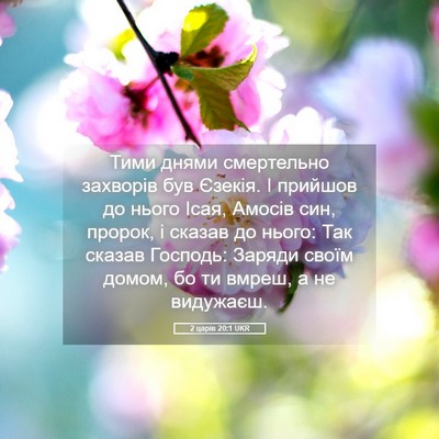 Picture 05 - 2 царів 20:1 UKR - Тими днями смертельно - Bible Verse Picture