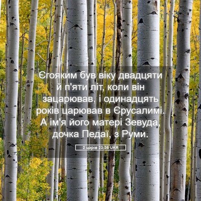 Picture 05 - 2 царів 23:36 UKR - Єгояким був віку двадцяти - Bible Verse Picture