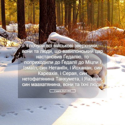 Picture 05 - 2 царів 25:23 UKR - І почули всі військові - Bible Verse Picture