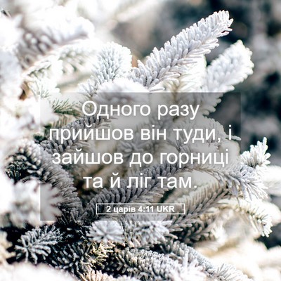 Picture 05 - 2 царів 4:11 UKR - Одного разу прийшов він - Bible Verse Picture