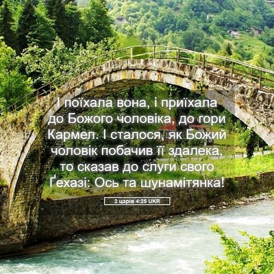 Picture 05 - 2 царів 4:25 UKR - І поїхала вона, і приїхала - Bible Verse Picture