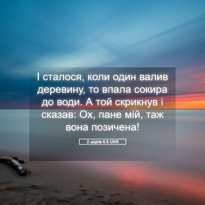 Picture 05 - 2 царів 6:5 UKR - І сталося, коли один валив - Bible Verse Picture